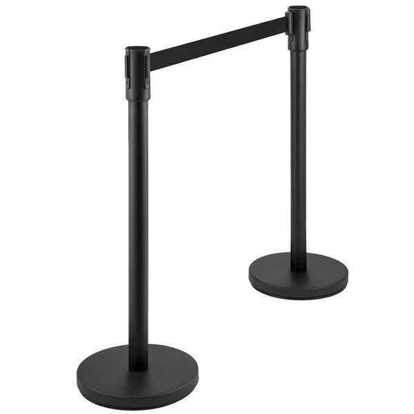 Poste de barrera, sistema de control de multitudes, cinta de barrera, barrera de control de multitudes. Cinturón retráctil de 2 m de largo, poste de barrera para barrera de control de multitudes.