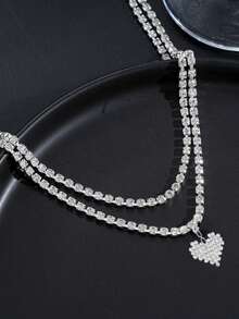 1 szt. Efektowny kryształowy wisiorek w kształcie serca w talii dla kobiet do dekoracji ciała