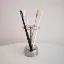 Stainless Steel Toothbrush Holder Multifunctional Toothpaste Stand Bathroom Household Freestand Multipurpose Storage Rack