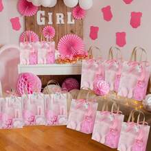 68 Pcs Baby Shower Party Prizes, Including Headbands, Hairbrushes, And Accompanying Gift Bags, Suitable For Baby Shower Party Game Prizes, Wedding Bridal Shower Party Small Gifts - Hồng - Xem 4