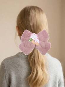 Pasadores de pelo tipo barrette para niñas con moño de peluche de gran tamaño, accesorios de pelo retro de felpa, accesorios de moda y lindos para el cabello, adornos para la cabeza