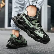 Men's Casual Sneakers, New Fashion Thick Sole Vintage Chunky Sneakers, And Versatile