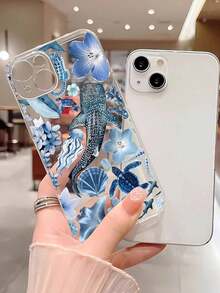 1pc 1pc Fashionable Personalized Ocean Elements Whale, Starfish, Jellyfish, Coral Collage Pattern Transparent TPU Cushion Shock-Absorbing Phone Case Compatible With  16/16Pro/16Plus/15/15ProMax/15Pro/11/12/13/14ProMax/12Mini/13Mini/11Pro/11ProMax/12Pro/12ProMax/13Pro/13ProMax/14Pro/14ProMax, Soft Case With Elegant Vibe Waterproof Anti-Fall Scratch Resistant Phone Cases Summer  17 Pro Case  17 Plus Case  15 Case  16 Case  16 Plus Case - 1 cái - Xem 3