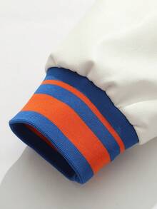 Men's Blue Baseball Jacket High End Embroidered Leather Fashionable Street Style Sportswear Casual Classic Retro Sportswear Patchwork PU Long Sleeved Hip-Hop Motorcycle Jacket , Fall/Winter - 藍色 - 查看 6