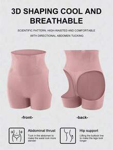 1Pc Women High Waist Shapewear For Tummy Control, Hip Lifting, Postpartum Recovery - Lace Trim Waist Trainer Body Shapers Gym Accessories Belly Slimming Girdles, Lumbar Girdles Belly Slimming Corset - 粉色 - 查看 4