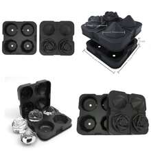 Cube Tray, 2.5inch Cube Molds, 2 Cavity Silicone 2 Ball Maker, Easy Release Large Cube Form Chilling Cocktails, Whiskey, Bourbon Homemade Black - 1 + 黑色 - 查看 1