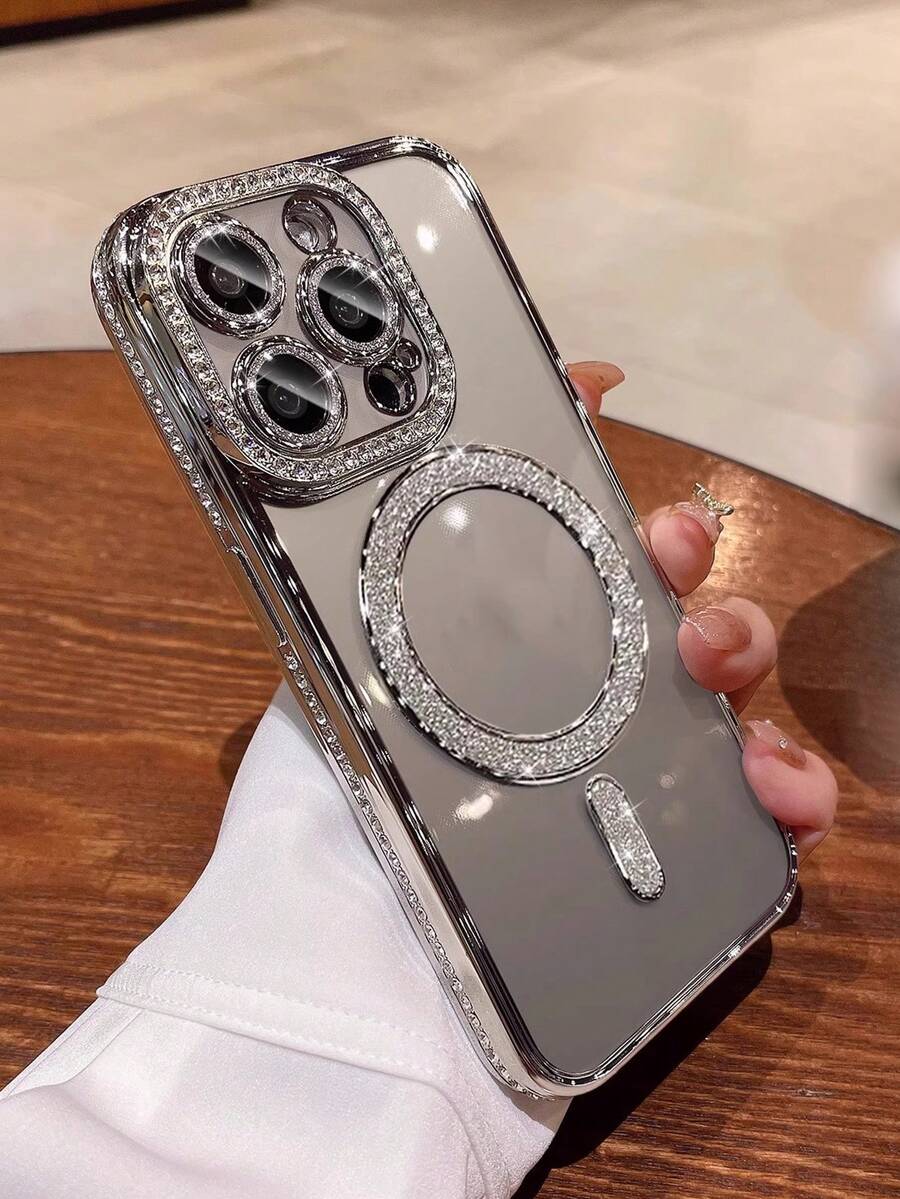 2025 Premium Sparkling Rhinestone Phone Case Compatible With IPhone16 15 14 13 12 11 Pro Max Plus Magnetic Clear Lens Protection