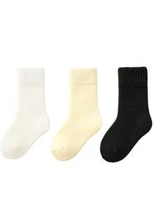 3 Pairs Kids Winter Socks, Thick Warm Thermal Lined Socks For Boys Girls Students, Halloween Gift, Thick Baby Floor Socks, Fuzzy Socks, Christmas New Year Gift