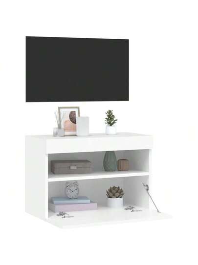 VidaXL TV Wand Unit LED Lighting 60x30x40 Cm Wit view 7