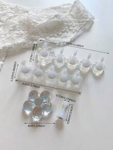 3D 亚克力极光冰透明格子美甲支架练习架美甲装饰套装，包含树脂水晶球、钻石、复古花卉激光设计，适用于 DIY、家居、户外、女性、母亲、姐妹、妻子、女朋友、婚礼、美甲沙龙、情人节