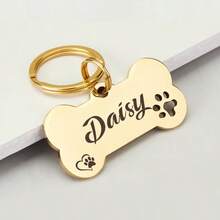 Personalized Dog Tag Engraved Name Phone Number Bone Shaped Pet ID Tag Stainless Steel Paw Print Design Silent Silicone Dog Tags Cat ID Tag Memorial Keepsake - Multicolor - View 16