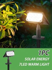 1件/3件/5件 7LED 戶外太陽能聚光燈投光燈,防水設計,無需手動充電,自動開關,適用於庭院、景觀、噴泉、花園、樓梯、圍欄 - 黑色 - 查看 21