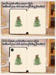 Weihnachtsbaum Schleifen Muster Tablet Schutzhülle, kompatibel mit iPad 9.7/10.2/10.5/10.9/12.9/Pro 11, 10. Generation, kompatibel mit Samsung Galaxy Tab S6 Lite 10.4 Zoll, kompatibel mit Kindle Paperwhite 12. Gen 2024, Kindle (11. Generation) 2022 Version, Kobo Clara Color, weicher Fallschutz, Smart Stand/Automatisches Aufwachen/Schlaf, Weihnachten/Weihnachtsgeschenke/Feiertagsgeschenke - Verschiedenfarbig - Übersicht 10