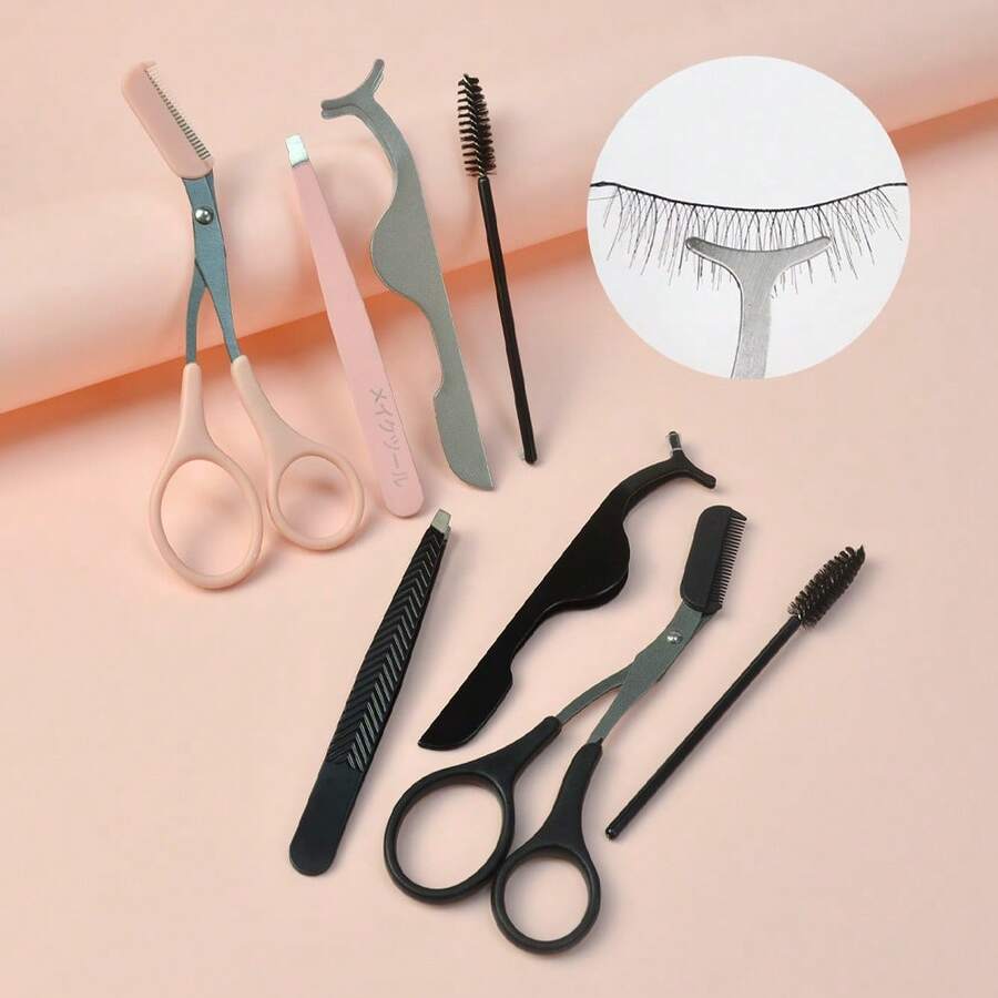 1/2/3/4 piezas Kit portátil de arreglo de cejas de acero inoxidable, pinzas de precisión para dar forma a las cejas y eliminar el vello fino, compacto y ligero, esencial para viajar