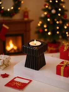 1pc Ceramic Christmas Candlestick, Candle Holder, Suitable For Gifts, Parties, Holidays, Home, Hotel, Restaurant Decor