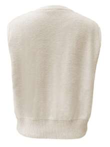 这款百搭时尚的棕色圆领无袖毛衣背心，既是可爱的夏季上衣，也是2025年秋季新款女装，休闲百搭，适合外出穿着，兼具Y2K和2000年代复古风情，是情人节和圣诞派对的理想之选。