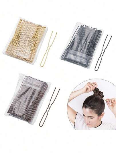 20 peças/50 peças/100 peças/200 peças Grampos de cabelo invisíveis ondulados em formato de U para mulheres, grampos de franja lateral, adequados para deslocamento, trabalho, viagens, casa, presente, rabo de cavalo, coque, lavar o rosto, máscara, combinando com várias roupas, grampos de cabelo, garras de cabelo, presilhas de cabelo, presilhas de cabelo