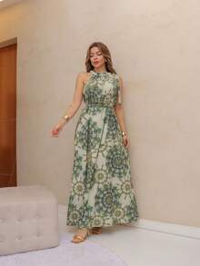 vestido longo floral estampa maxi