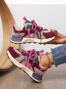 Women's Outdoor Sports Shoes Lace-Up Women's Shoes Casual Low-Cut Shoes Round Head Women's Shoes - 彩色 - 查看 10
