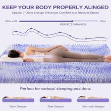 ChiXpace Dual Layer 4 Inch Memory Foam Mattress Topper Twin - 2 Inch Gel Memory Foam And 2 Inch Pillow Top Mattress Pad, 7-Zone Egg Crate Full Size Mattress Topper Support For Back Pain,17738446 - trắng - Xem 5
