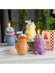 Ton Männer Monster Kerzen, lustige Aromatherapie Kerzen als Geburtstagsgeschenk, handgemachtes kreatives Geschenk mit Händen, fett, dünn, Schlamm Monster Cartoon geformte Aromatherapie Kerze Heim Küche Tischdekoration Handwerkskunst Halloween Deko