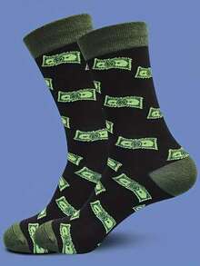 1 Đôi tất nam cao đến bắp chân, thiết kế độc đáo với họa tiết tờ tiền đô la, thời trang và đa năng cho cả nam và nữ. Đế tất màu đen in hình đồng xu xanh lá cây, co giãn thoải mái, thích hợp cho mặc hàng ngày, cần thiết cho mùa thu/đông, cũng là một món quà tuyệt vời. Thích hợp cho mặc hàng ngày, hoạt động gia đình, công sở, mọi mùa, lý tưởng cho các dịp lễ và các sự kiện dành cho cặp đôi, một lựa chọn hoàn hảo cho nam giới. - Nhiều màu - Xem 7