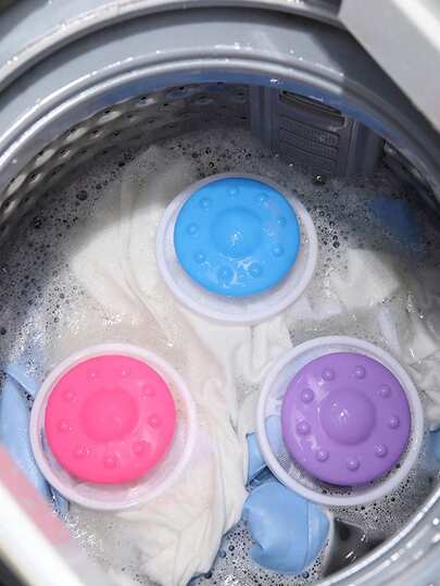 Bola reutilizable atrapadora de pelusa para la ropa - Quitapelos anti, diseño antiatascamiento para capturar el cabello, bolsa de filtro flotante, elimina eficazmente el pelo de mascotas y los residuos de tela, apta para lavadoras, accesorios de lavandería, artículos de limpieza y filtros de lavado, esencial para el hogar y la residencia estudiantil