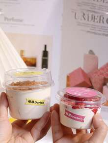 10/30/50个装可重复使用蛋糕杯（带盖），冷萃酸奶杯，椰子布丁杯，燕麦片杯（带盖），防震甜点杯，耐用防裂酸奶杯，奶油蛋糕盒，透明甜点杯，透明蛋糕盒，适用于水果蛋糕、慕斯和冰淇淋，水果碗，慕斯容器，时尚盛装，现代甜点用具，轻便杯子，耐用塑料，一次性替代品，甜点容器，家庭烘焙，餐饮服务 - 彩色 - 查看 6