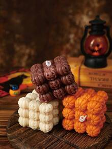 1 pièce Bougie citrouille en cire de soja faite main, bougie parfumée à la citrouille fantôme d'Halloween, bougie décorative créative à combustion longue durée pour la chambre, la table à manger, la décoration de la maison, convient pour les fêtes, les anniversaires, les cadeaux, les anniversaires, toutes les saisons