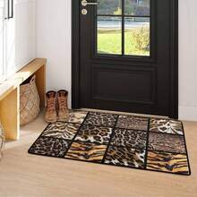 1pc Pink Leopard Area Rugs, Cute Animal Print Soft Low Pile Rug For S Room And Dorm, Non-Slip Backing, Machine Washable, Bohemian Decor,Non-Slip Low Pile Flannel Decor Rugs, Machine Washable Indoor Rug With Black Binding Rug, Suitable For Dining Room, Bedroom Home Office Laundry Kitchen(31*20in/16*48in/18*60in/84*60in) - Color -3 - View 2