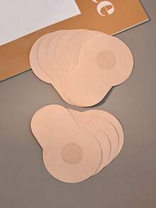 10/20/50片装一次性丰胸胶带、无纺布防下垂聚拢型乳贴、性感、防眩光、防尴尬、防止突出点向外凸起的奶嘴套、聚拢型文胸、一次性乳贴聚拢型乳贴、隐形乳贴花瓣米色 - 杏色 - 查看 9