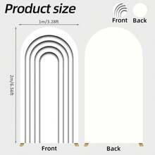 6.56ft Arch Fabric Backdrop Covers Wedding Ripples White Color Arched Panel Cover Stretchy Decor Banner For Birthday Banquet Parties Bridal Shower