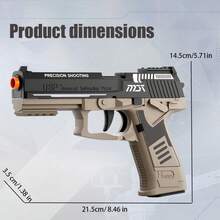 Interactive Foam Ball Blaster Toy Gun 100 Bullets, 12 Cartridge Cases And 2 Soft Cartridge Case Black Toy Pistols New Toy Shooting Guns, Outdoor Sports Shooting Games, Ideal Halloween, Christmas New Year's Day, Birthday Present - 卡其色 - 查看 2