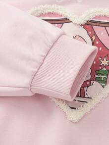 Balabala Girls Hoodie 2025 Fall New Sweet Graphic T-Shirt