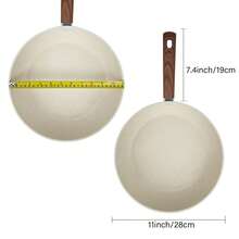 ABKOK 1pc/2pcs/3pcs Cookware Set, Thick Bottom Non-Stick Coating, Wooden Handle, Easy To Clean, Suitable For Various Stoves And Kitchen Cooking, Note The Size, Choose Set Or Single Pan