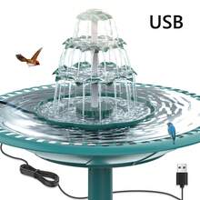 2025 New 3.5W Outdoor 3-Tier Solar Fountain, DIY Outdoor Garden Decor, Solar Bird Bath Fountain, Can Be Used As Feeder, With Detachable Waterfall And Auto Watering Function, Suitable For Garden And Patio