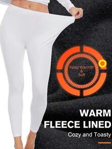 ZUTY 3 Pack Thermal Long Johns Fleece Lined Leggings For Women Underwear Tights Warm Winter Base Layer Pants - 黑白灰色 - 查看 2