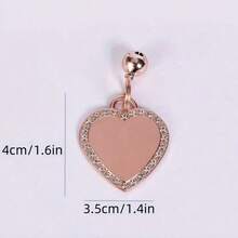 Personalized Heart-Shaped Pet ID Tag, Zinc Alloy Material With Rhinestones And Bell, Dog And Cat Collar Pendant, Engraved Pet Name And Contact Info, Accessory To Prevent Pet Loss, Ideal Pet Gift