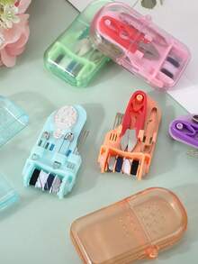 便携式迷你旅行缝纫包 - 小型应急缝纫盒，适合旅行者、酒店客人、慈善机构、无家可归者以及作为圣诞礼物 - 彩色 - 查看 3