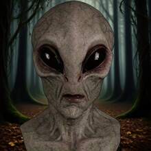 Alien Mask, Made Of High-Quality Latex, And Odorless, Comfortable And Durable, Suitable For Halloween, Themed Parties, Theatrical Performances, Role-Playing, Horror Makeup And Dance Party Masks, A Must-Have For Halloween - Multicolor - View 1