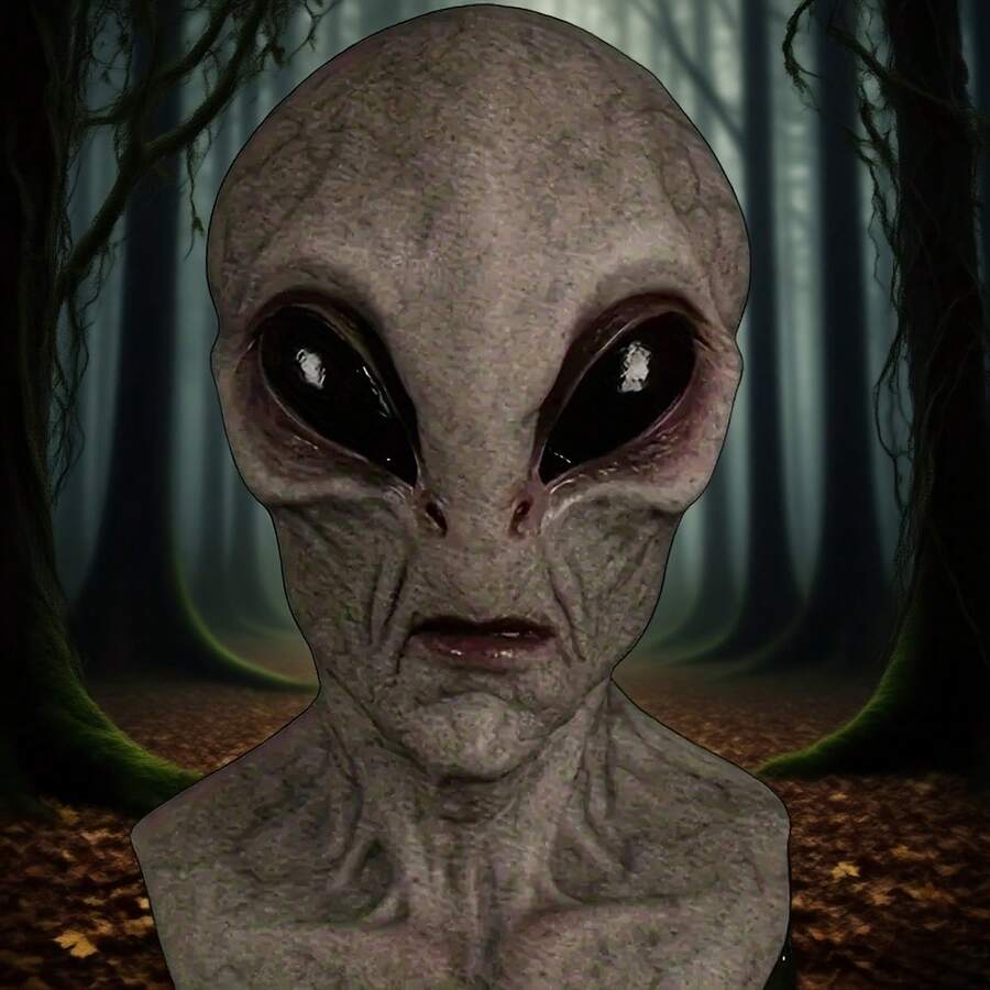 Alien Mask, Made Of High-Quality Latex, And Odorless, Comfortable And Durable, Suitable For Halloween, Themed Parties, Theatrical Performances, Role-Playing, Horror Makeup And Dance Party Masks, A Must-Have For Halloween - Multicolor - View 1