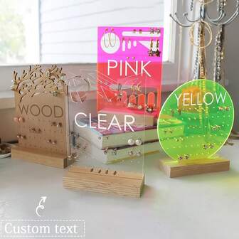 Personligt smyckesställ, örhängeshållare, smyckesställ, smyckesställ i akryl, smyckesställ i trä, smyckesträd för örhängen