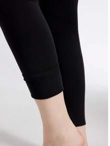 4 Pcs Thermal Underwear For Women With Long Sleeved Pants Black Thermal Underwear Set - màu đen - Xem 9