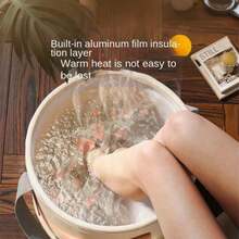 Portable Foldable Foot Spa Basin, Home Foot Soak Tub Oxford Cloth Portable Travel Adult Insulated Foot Bath Basin Foldable Foot Soak Bag