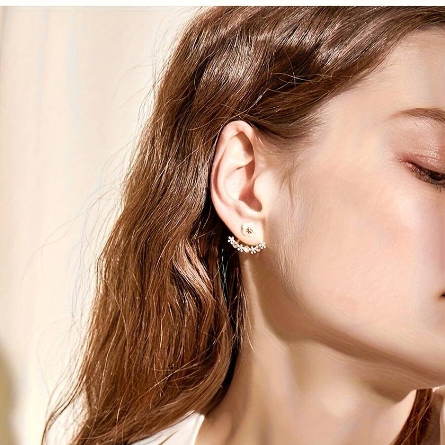 A Pair Of Positive Energy Small Chrysanthemum Earrings, Anti-Allergy Yoga Accessories For Sensitive Ears, Stress Relief Gift