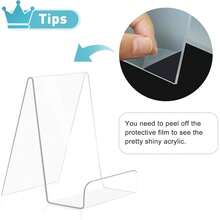 New 6 Pack Acrylic Book Stand Clear Book Display Easel Holder For Displaying Tablets Newspaper MagazinNotebooks Textbooks CDs - Bening 2mm/Tebal 6 Besar - View 2