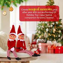 Regalos de Navidad, muñeco de Navidad en el estante, elfos navideños traviesos, muñeco de niño con sombrero, elfos que se portan mal, familia navideña, regalos de Navidad para el Año Nuevo, relleno de media, novedad larga, flexible, niño travieso, con cuerpo suave y cara de vinilo, rojo