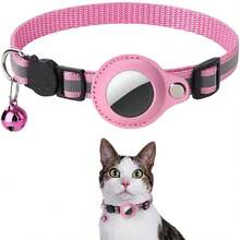 Odokele Reflective Cat Collar With Apple AirTag Holder, Suitable For Kittens, Cat GPS Tracker Adjustable Collar With Quick Release Buckle, Fits Small Cats And Dogs - Pink - View 11