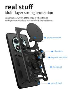 滑动相机镜头和支架保护壳适用于 Redmi Note 14 Pro 5G / POCO X7 5G 智能手机 - 黑色 - 查看 7