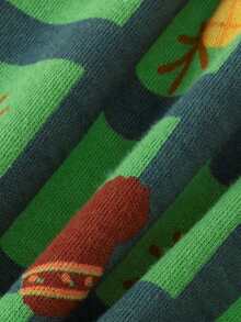 2pcs/Set Young Boys Chequer And Bear Print Pjs, Round Neck Long Sleeve Top And Pants Sleepwear Set, Cartoon Allover Print Loungewear For Winter & Autumn